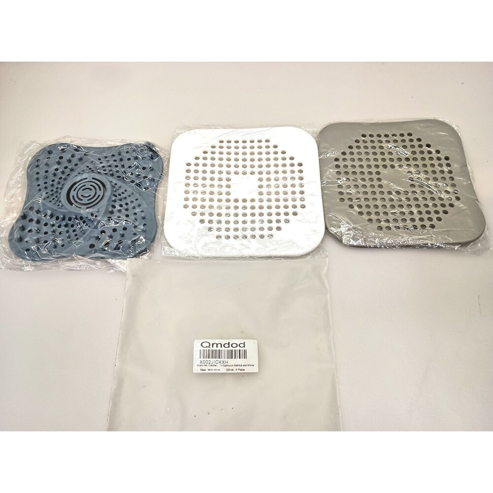 New 3 Piece Hair Catcher  Drain Stopped BathTub Or Kitchen  White Gray 5 Navy